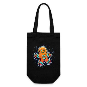 Bonhomme en pain d’épice - cadeau de Noël Père Noël - Sac à bouteille - noir - Devant