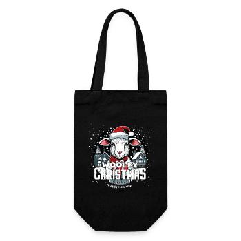 Mouton de Noël - Noël laineux - Sac à bouteille - noir - Devant