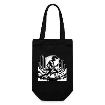 Urbaner Punk-Gitarrist - Geschenkbeutel für Flaschen - Schwarz - Vorne