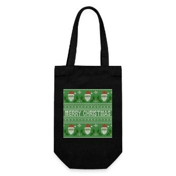 Green Ugly Sweater Christmas Santa Cluse Fun - Gift Bag for Bottles - black - Front