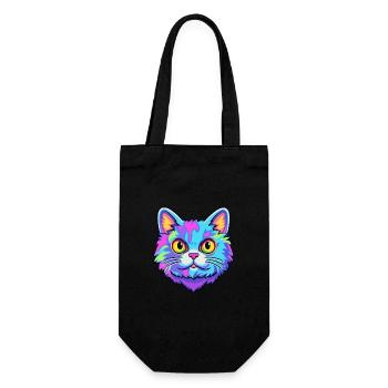 Chat British Shorthair Aquarelle Dessin Animé Kawaii - Sac à bouteille - noir - Devant