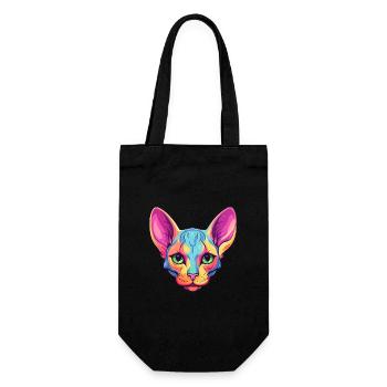 Peterbald Cat Breed aquarelle Cartoon Kawaii Pet - Sac à bouteille - noir - Devant