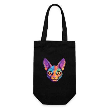 Somali Shorthair chat aquarelle dessin animé Kawaii - Sac à bouteille - noir - Devant