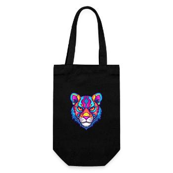 Tiger Katze Rasse Aquarell Karikatur Kawaii Haustier - Geschenkbeutel für Flaschen - Schwarz - Vorne