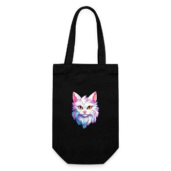 Turc Angora Chat Race Aquarelle Dessin Animé Kawaii - Sac à bouteille - noir - Devant