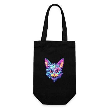 Laperm Cat Breed Aquarelle Cartoon Kawaii Pet - Sac à bouteille - noir - Devant