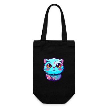 Scottish Fold Cat Breed aquarelle Cartoon Kawaii - Sac à bouteille - noir - Devant