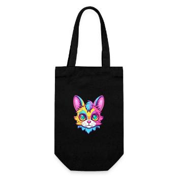 Birma Heilige Katze Rasse Aquarell Karikatur Kawaii - Geschenkbeutel für Flaschen - Schwarz - Vorne