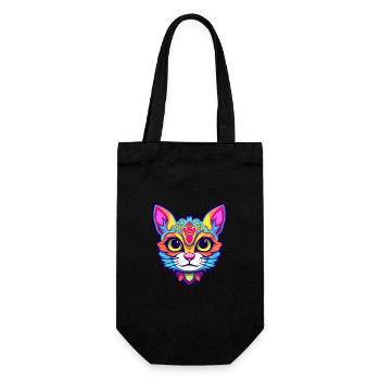 Arabian Mau Cat Breed Watercolor Cartoon Kawaii - Gift Bag for Bottles - black - Front
