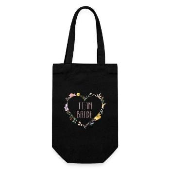 L’équipe de la mariée ! Fleurs en forme de cœur, personnalisables - Sac à bouteille - noir - Devant