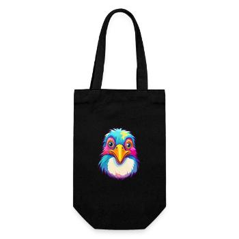 Penguin Colorful Watercolor Cartoon Kawaii Animal - Gift Bag for Bottles - black - Front