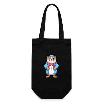 Und täglich grüßt das Murmeltier bunte Aquarell-Karikatur Kawaii Anima - Geschenkbeutel für Flaschen - Schwarz - Vorne