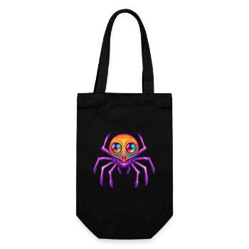 Spinne buntes Aquarell Cartoon Kawaii Tier - Geschenkbeutel für Flaschen - Schwarz - Vorne