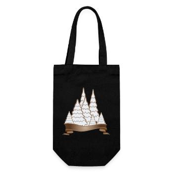 beautiful gingerbread forest for christmas - Gift Bag for Bottles - black - Front