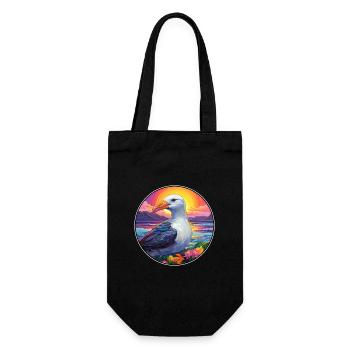 Albatross Colorful Watercolor Cartoon Kawaii Pet - Gift Bag for Bottles - black - Front