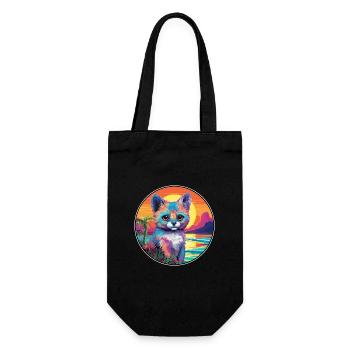 Aye Aye Colorful Watercolor Cartoon Kawaii Animal - Gift Bag for Bottles - black - Front
