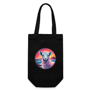 Schaf Buntes Aquarell Cartoon Kawaii Tier - Geschenkbeutel für Flaschen - Schwarz - Vorne