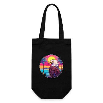 Adler Buntes Aquarell Cartoon Kawaii Tier - Geschenkbeutel für Flaschen - Schwarz - Vorne