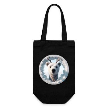Reindeer head looking through ice - Gift Bag for Bottles - black - Front