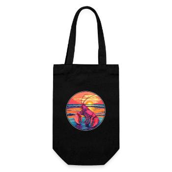 homard coloré aquarelle dessin animé Kawaii Animal - Sac à bouteille - noir - Devant