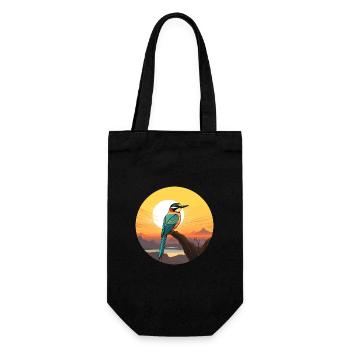 Bee Eater Colorful Watercolor Cartoon Kawaii Pet - Gift Bag for Bottles - black - Front