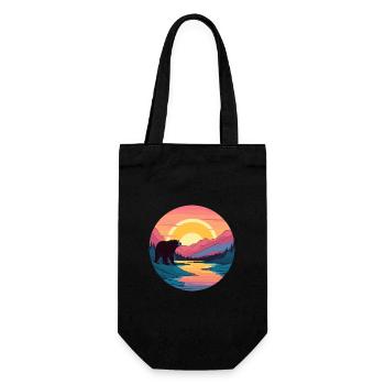 Bear Colorful Watercolor Cartoon Kawaii Animal - Gift Bag for Bottles - black - Front