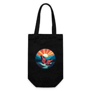 Papillon Aquarelle Colorée Dessin Animé Kawaii Pet - Sac à bouteille - noir - Devant