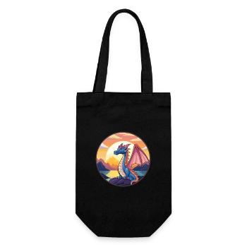 Drache Buntes Aquarell Cartoon Kawaii Tier - Geschenkbeutel für Flaschen - Schwarz - Vorne