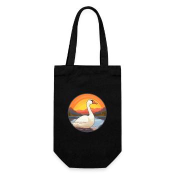 Gans buntes Aquarell Cartoon Kawaii Tier - Geschenkbeutel für Flaschen - Schwarz - Vorne