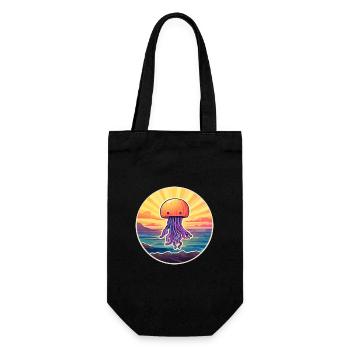 Méduse Aquarelle Colorée Dessin Animé Kawaii Pet - Sac à bouteille - noir - Devant