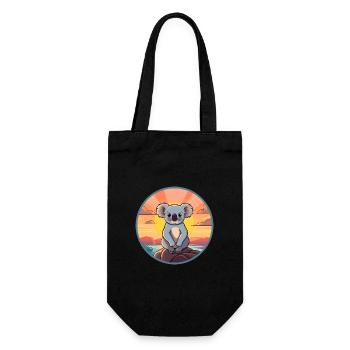 Koala Buntes Aquarell Cartoon Kawaii Tier - Geschenkbeutel für Flaschen - Schwarz - Vorne