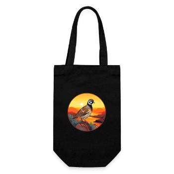 Quail Colorful Watercolor Cartoon Kawaii Animal - Gift Bag for Bottles - black - Front