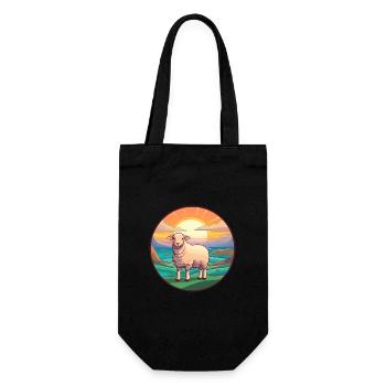 Schaf Buntes Aquarell Cartoon Kawaii Tier - Geschenkbeutel für Flaschen - Schwarz - Vorne