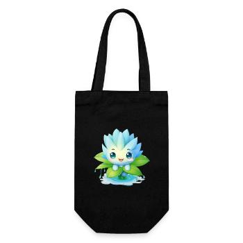 Kawaii Male on Water Lily – Blue Design - Gift Bag for Bottles - black - Front
