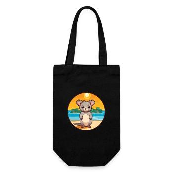 Aye Aye Aquarell Cartoon Kawaii Clipart Tier - Geschenkbeutel für Flaschen - Schwarz - Vorne