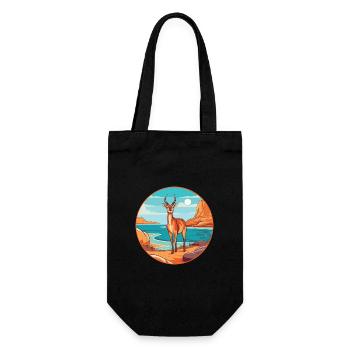 Antilope aquarelle dessin animé Kawaii Clipart Animal - Sac à bouteille - noir - Devant