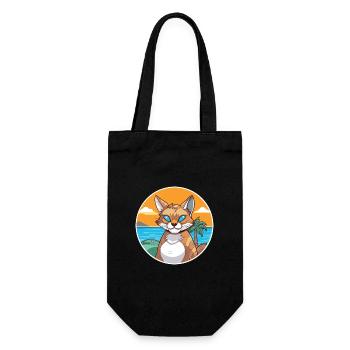 Rotluchs Aquarell Cartoon Kawaii Clipart Tier - Geschenkbeutel für Flaschen - Schwarz - Vorne