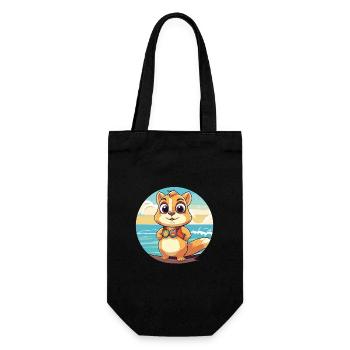 Chipmunk Aquarell Cartoon Kawaii Clipart Tier - Geschenkbeutel für Flaschen - Schwarz - Vorne