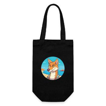 Kojote Aquarell Cartoon Kawaii Clipart Tier - Geschenkbeutel für Flaschen - Schwarz - Vorne