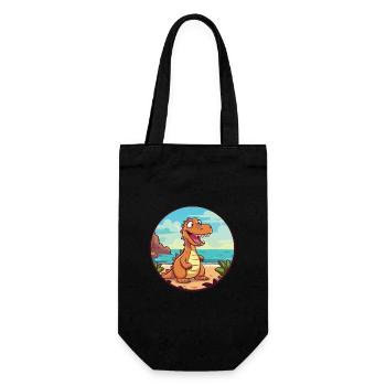 Dinosaurier Aquarell Cartoon Kawaii Clipart Tier - Geschenkbeutel für Flaschen - Schwarz - Vorne
