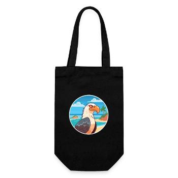 Eagle Watercolor Cartoon Kawaii Clipart Animal - Gift Bag for Bottles - black - Front