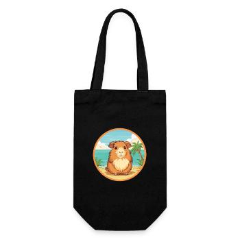 Guinea Pig Watercolor Cartoon Kawaii Clipart Pet - Gift Bag for Bottles - black - Front