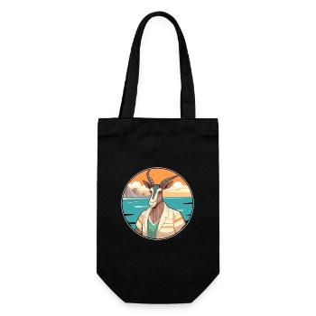 Oryx Aquarelle Dessin Animé Kawaii Clipart Animal - Sac à bouteille - noir - Devant