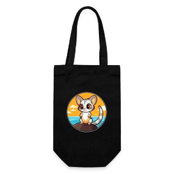 Zucker Gleiter Aquarell Karikatur Kawaii Clipart Haustier - Geschenkbeutel für Flaschen - Schwarz - Vorne