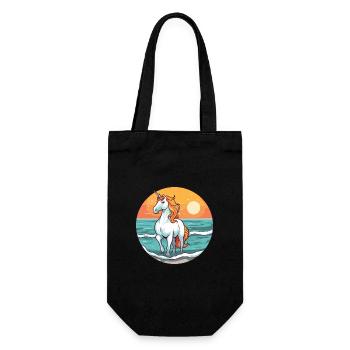 Unicorn Watercolor Cartoon Kawaii Clipart Animal - Gift Bag for Bottles - black - Front