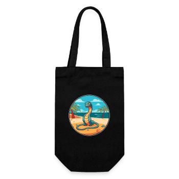 Snake Watercolor Cartoon Kawaii Clipart Animal - Gift Bag for Bottles - black - Front