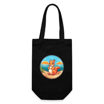 écureuil aquarelle dessin animé Kawaii Clipart Animal - Sac à bouteille - noir - Devant