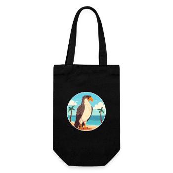 Hawk Watercolor Cartoon Kawaii Clipart Animal - Gift Bag for Bottles - black - Front