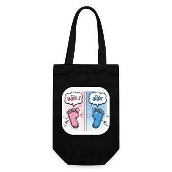 Füße Geschlecht Baby Junge oder Mädchen - Geschenkbeutel für Flaschen - Schwarz - Vorne