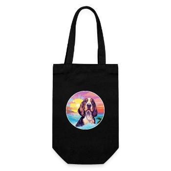 Basset Bleu De Gascogne Race De Chien Coloré Cartoon - Sac à bouteille - noir - Devant
